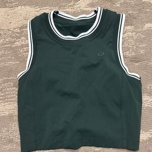 lululemon athletica Dark Green Athletic Tank with White Trim
